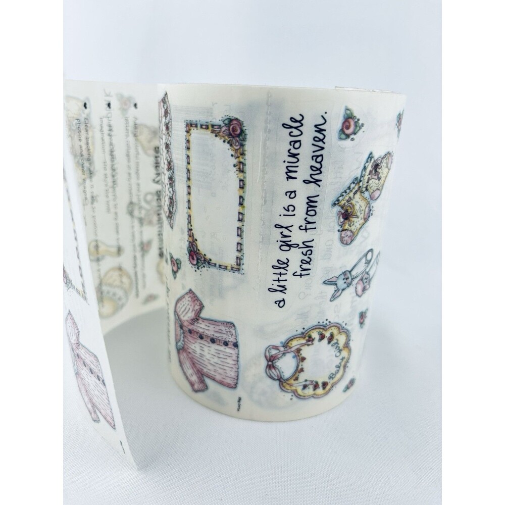 Vintage It Takes Two Sticker Roll Baby Girl Pink Dress Up Scrapbooking Craft